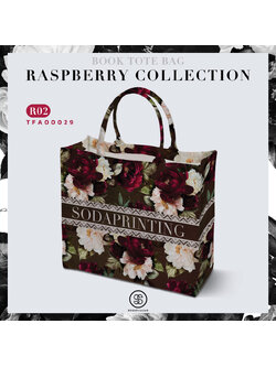 กระเป๋า Book Tote Bag RASPBERRY COLLECTION รหัส TFA00029 #ใส่ชื่อได้ #SOdAbag #SOdAPrintinG