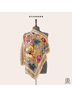 ผ้าพันคอพิมพ์ลาย Flowers รหัส SCA00008-SCA00009 #SOdAPrintinG