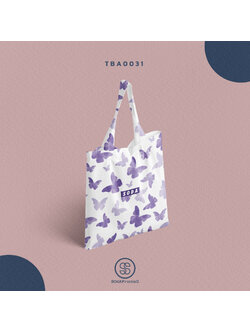 กระเป๋าผ้าแคนวาส พิมพ์ลาย Butterfly TBA0031 #SOdABag #SOdAPrintinG #กระเป๋า #กระเป๋าผ้า