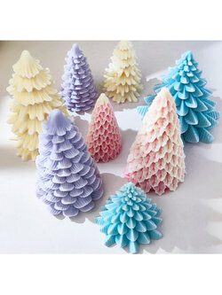 แม่พิมพ์ซิลิโคน ต้นคริสมาสตร์ 2 แบบ (ใบกลม / ใบแหลม)