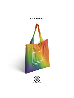 กระเป๋าผ้าแคนวาส พิมพ์ลาย Rainbow Pride "LOVE IS LOVE" TBA00107 #SOdABag #SOdAPrintinG #กระเป๋า #กระเป๋าผ้า