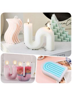 แม่พิมพ์ซิลิโคน เรขาคณิตทรงโค้ง 3D สำหรับงานเทียน สบู่