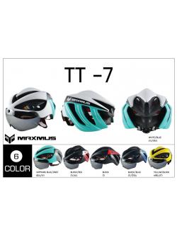 หมวกจักรยาน MAXMUS TT-7 แส่นติดหมวก (มีแว่น 2 ชิ้นเลนส์ดำ+ปรอท)