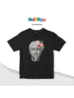 เสื้อยืดพิมพ์ลาย Collage Camila I รหัส CEA00450 สีดำ #เสื้อยืด #Collage