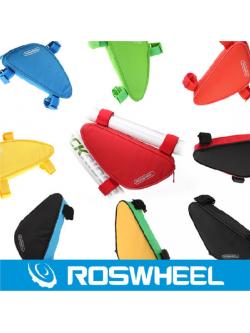 !!!SALE!!!กระเป๋าสามเหลี่ยมคาดเฟรม Roswheel Cycling Bicycle Front Tube Triangle Frame Bag Bike Frame Zip Bag , 12657(มีสีเหลืองเขียวแดง)