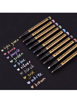 ปากกามาร์กเกอร์ กันน้ํา มี 9 สี สำหรับเขียนบนเทียน