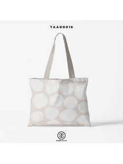 กระเป๋าผ้าช็อปเปอร์ Circle I รหัส TAA00016 #SOdABag #SOdAPrintinG #กระเป๋าShopper #กระเป๋าผ้าสะท้อนน้ำ