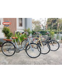 จักรยานแม่บ้าน COYOTE ROYAL ล้อ 26 นิ้ว มีเกียร์ 7SP ตะกร้าหน้าสเตนเลสขนาดใหญ่