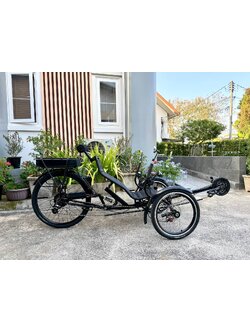 MOTRIKE Recumbent ELECTRIC Bicycle Trikes BIKE, 3*7speeds, Seat Folding 3 wheel, M-009E 250w, MY2024