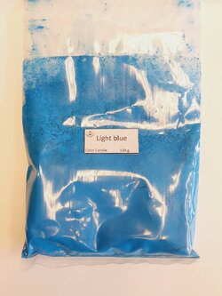 สีน้ำมันผง (ขีด) สีฟ้า 100 g.