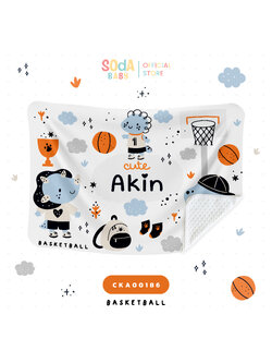 ผ้าห่มเด็ก ใส่ชื่อได้ ลาย BasketBall Cute Animal รหัส CKA00186 🏀👶 #CuteAnimal #ผ้าห่ม #SOdAbaby