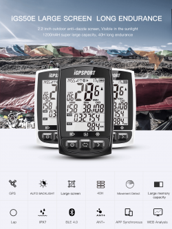 ไมล์ iGPSPORT IGS50E Bicycle GPS Computer