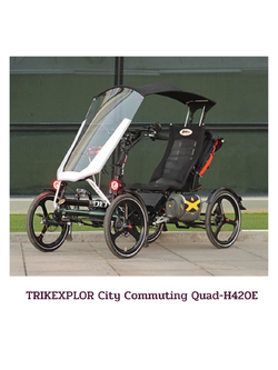 Electric Recumbent Quadricycle TRIKEXPLOR City Commuting Quad-H420E