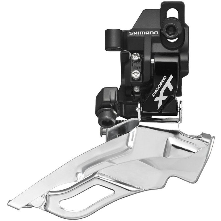 ตัวสับจาน XT, FD-M781-D, 10-Spd, แคล้มป์บน, Direct Mount, สีดำ, สีเงิน