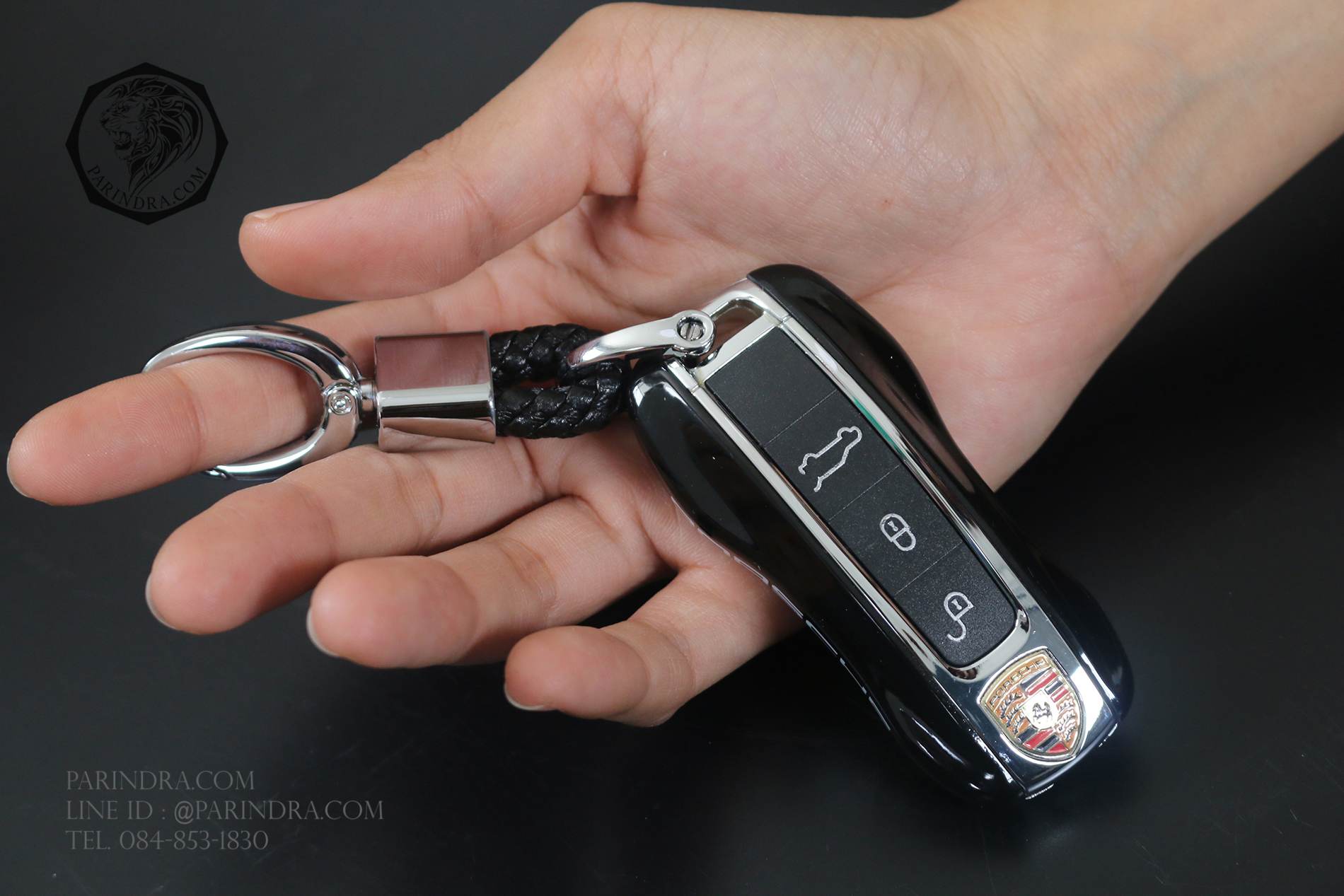 ไฟแช็คพวงกุญแจ USB PORSCHE สีดำ สวยหรู ชาร์จไฟได้