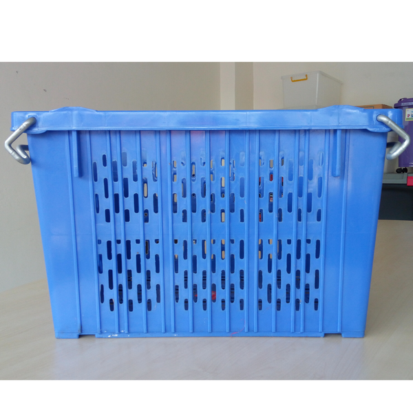 ลังโปร่งหูเหล็ก บรรจุ50kg. ขนาด 50x63.5x38.5cm. เกรด A HDPE เบอร์ 439