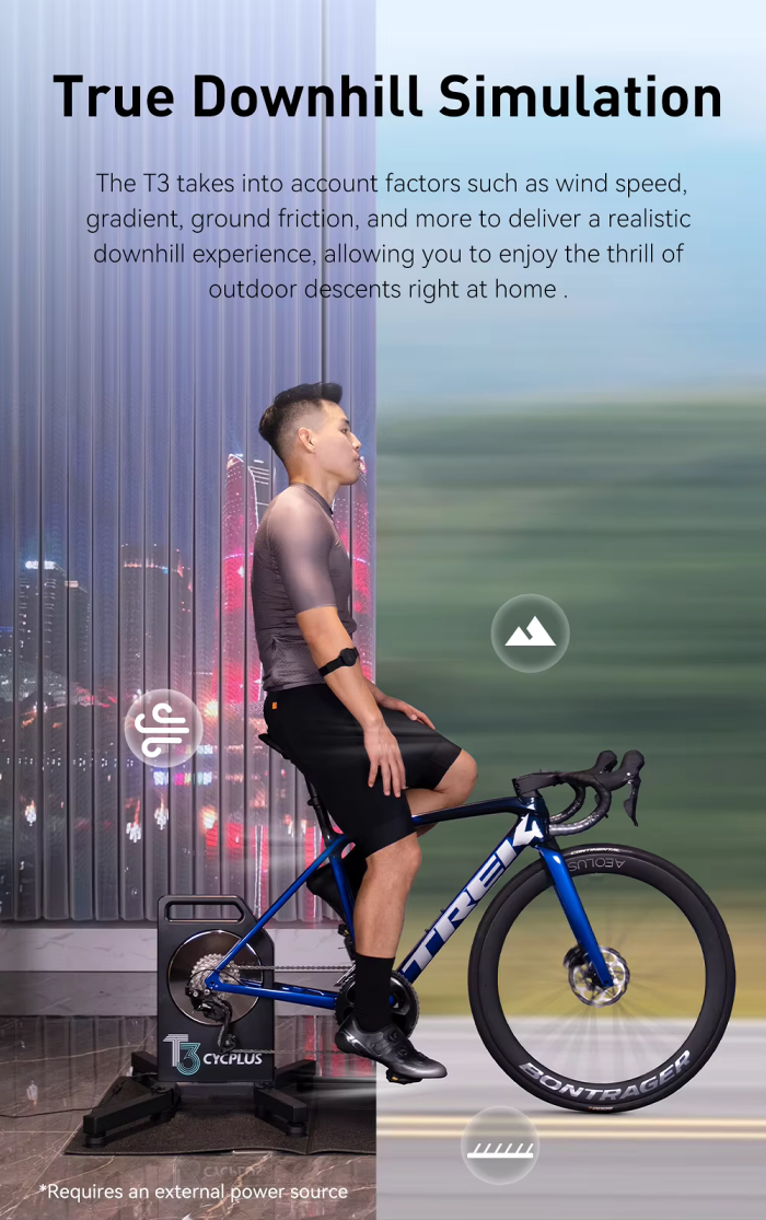 CYCPLUS T3 Smart Indoor Direct Drive Bicycle Trainer | Supports Shimano, SRAM 8-12 Speed