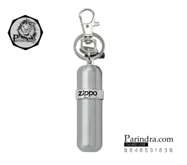 กระป๋องอะลูมิเนียมใส่น้ำมันสำรองสำหรับไฟแช็ค Zippo แท้ - Genuine Compact Aluminum FUEL CANISTER-w-Key Ring-Swivel-Snap
