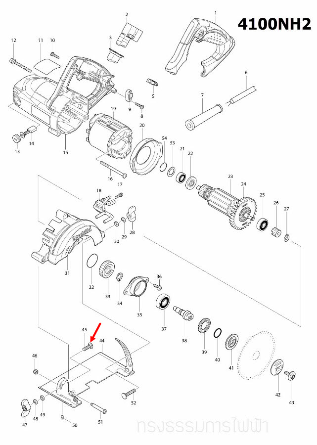 น๊อตล๊อคฐาน เลื่อยวงเดือน, เครื่องตัดคอนกรีต Makita 5800NB [#49, 54], N5900B [#59], 4100NH2 [#45] Pn.251919-8 (แท้) ##(*)