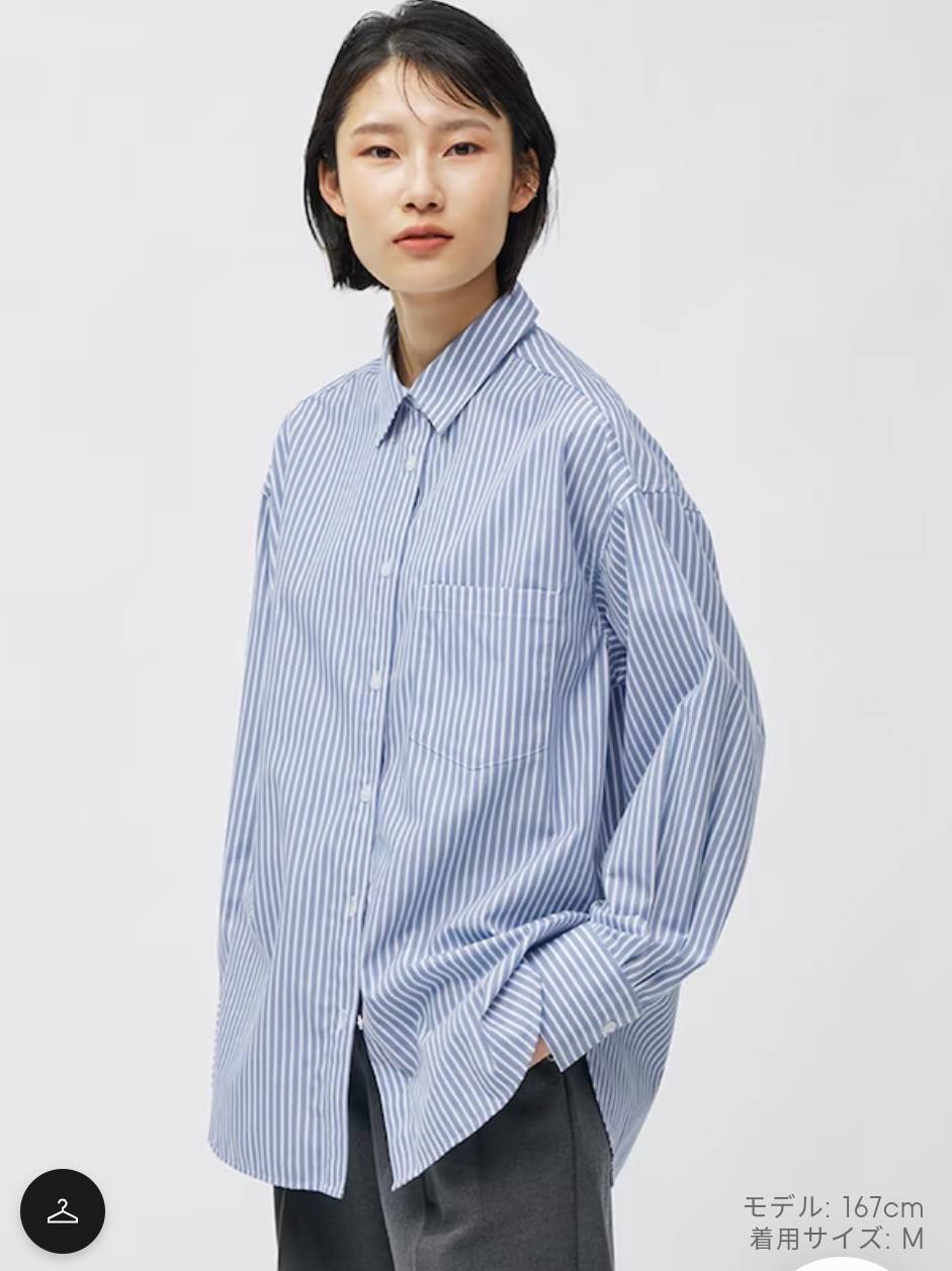 เสื้อเชิ้ต ยี่ห้อ GU มีไซส์ M กับ L ของแต่ละสี (สีฟ้า,สีครีม,สีชมพู)