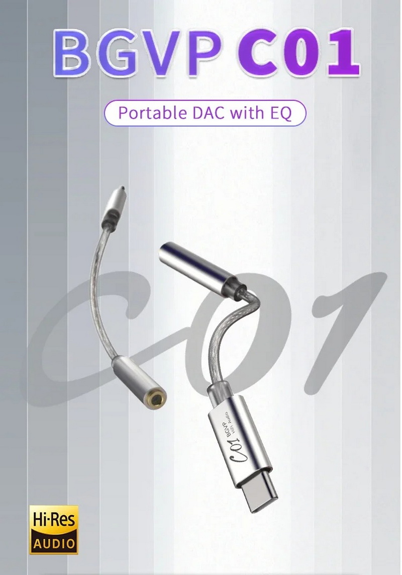 BGVP C01 DAC หางหนูพกพา พร้อม EQ รองรับ 32bit/384kHz Hi-Res ประกันศูนย์ไทย