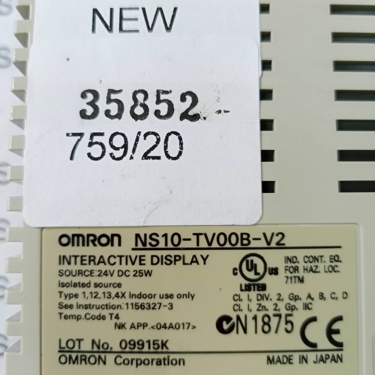 NS10-TV00B-V2 HMI " OMRON "