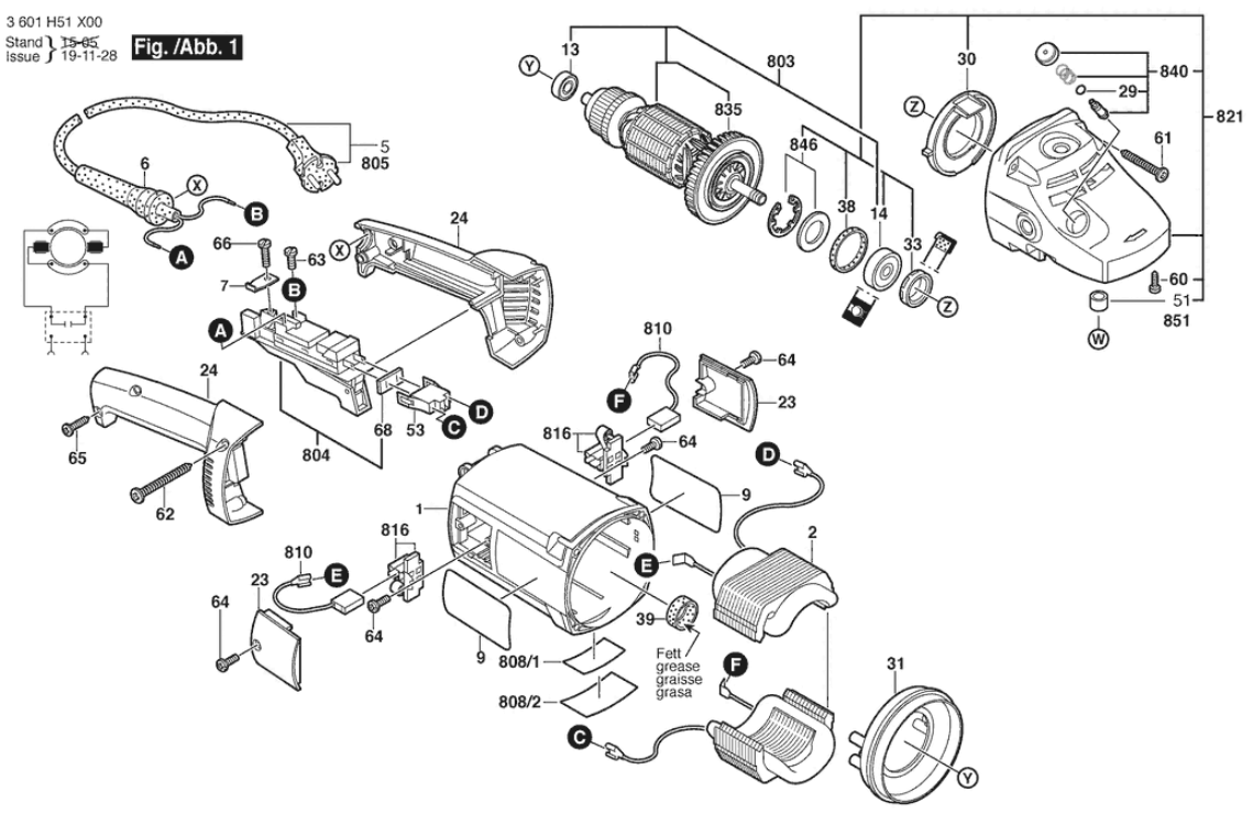 ปุ่มกด หินเจียร Bosch บอช GWS 2200-180 [#840] P/N.1607000354 (แท้) ##