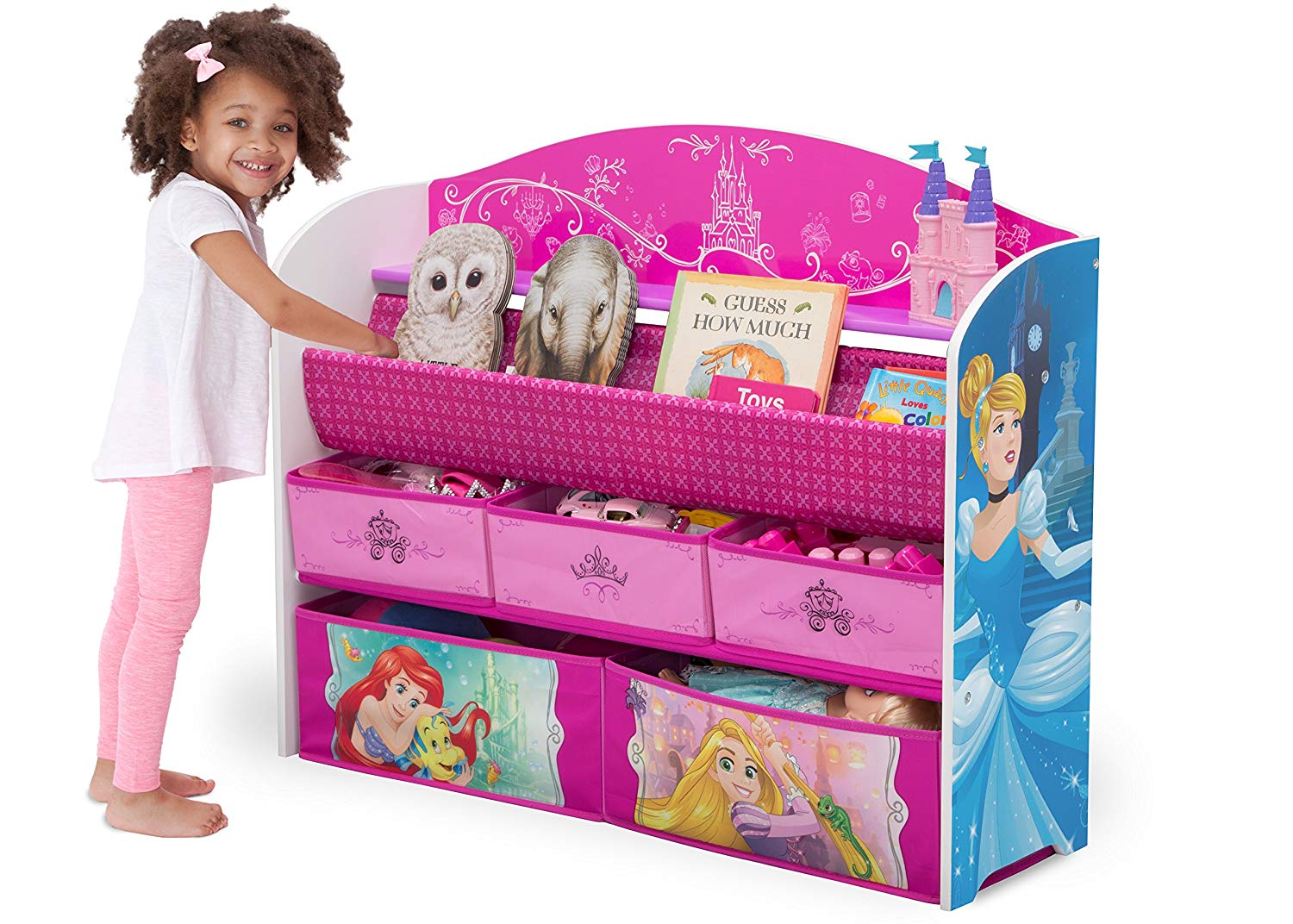 Delta Children Disney Princess Deluxe Book & Toy Organizer (แบบใหม่ล่าสุด) ชั้นเก็บของ ชั้นวางหนังสือ ไซส์ใหญ่