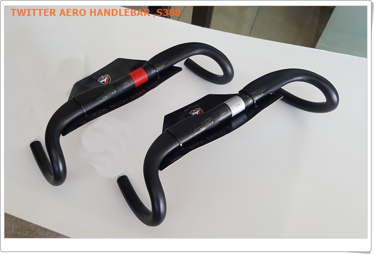แฮนด์หมอบ Twitter 3D Forged วัสดุอลูมิเนียม Road Alloy Handlebar, Ø31.6 x 420 mm. นน.320 g., S388