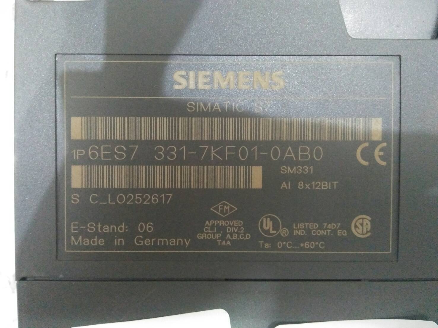 PLC “ SIEMENS ” รุ่น 6ES7 331-7KF01-0AB0