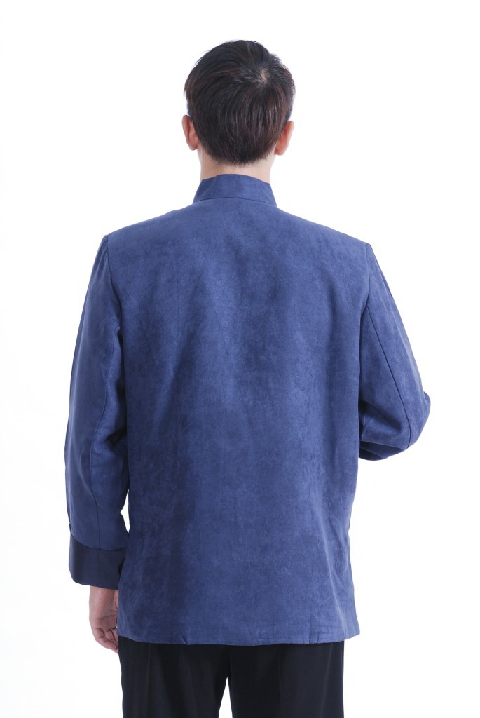 Pre-order ชุดจีน เสื้อจีนชาย แขนยาว สีน้ำเงิน