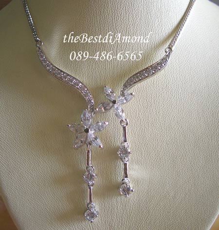 สินค้าหมด NL003RD สร้อยสังวาลย์ดอกไม้คู่หรูหรา สวยมาก ใส่ออกงานรับรองสวยแน่นอน ดูดีมีดีไซน์