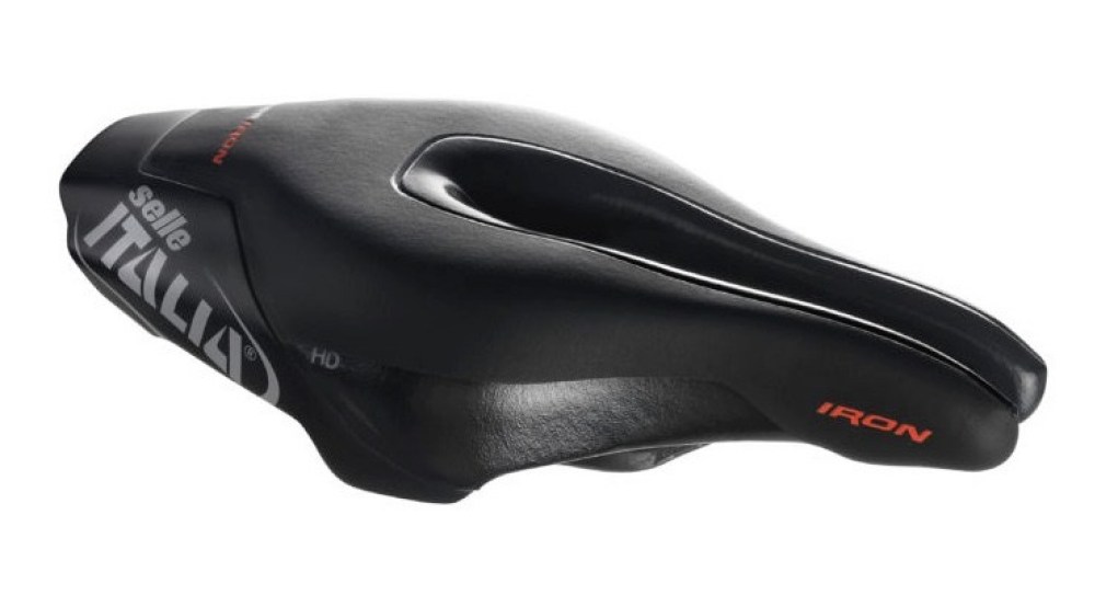 เบาะจักรยาน SELLE ITALIA, IRON EVO SOFT Carbon rail SADDLE, สีดำ, S Triathlon Saddle