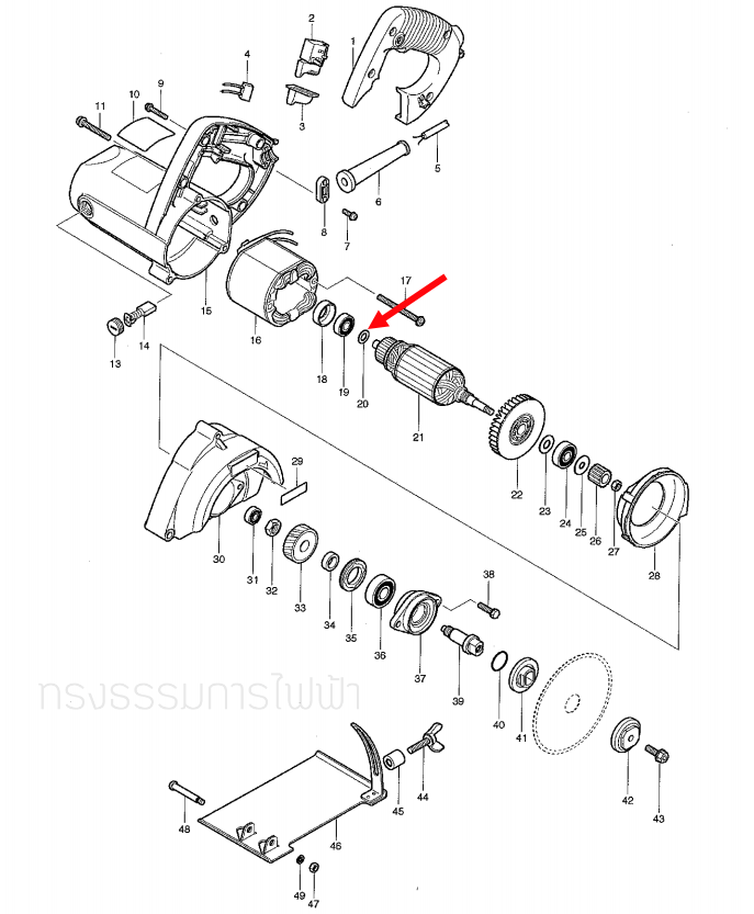 แหวนรอง เครื่องตัด มาคเทค-Maktec MT410 [#20] Pn.681017-8 (แท้) ##
