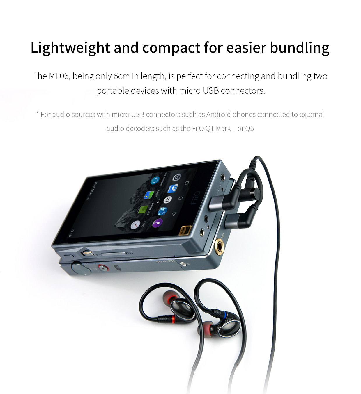 ขาย FiiO ML06 สาย micro USB to micro USB