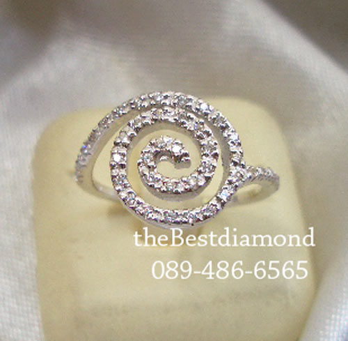 SR008RD+++แหวนขดหอยแบบ2+++แหวนเงินแท้ ดีไซน์สวยหรูคล้ายมงกุฎ แบบร้านจิวเวลลี่ทันสมัย ตามcounter ห้างเลย เหมือนของแท้สุดๆ เล่นไฟวิ๊งๆ รับประกันความสวย