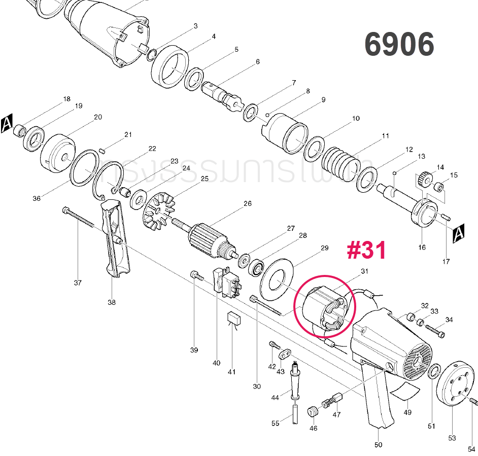 ฟิลคอยล์ บล็อคไฟฟ้า Makita มากีต้า รุ่น 6906 (แท้) ## (**)
