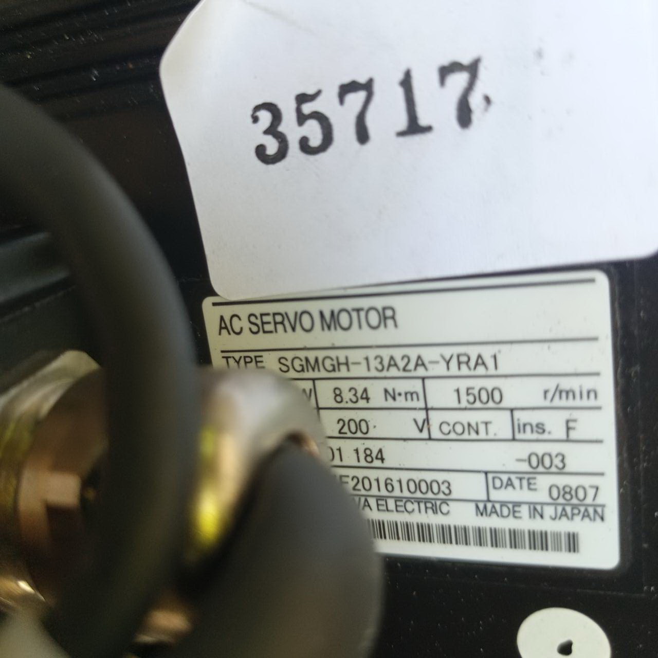 SGMGH-13A2A-YRA1 SERVO MOTOR " YASKAWA "