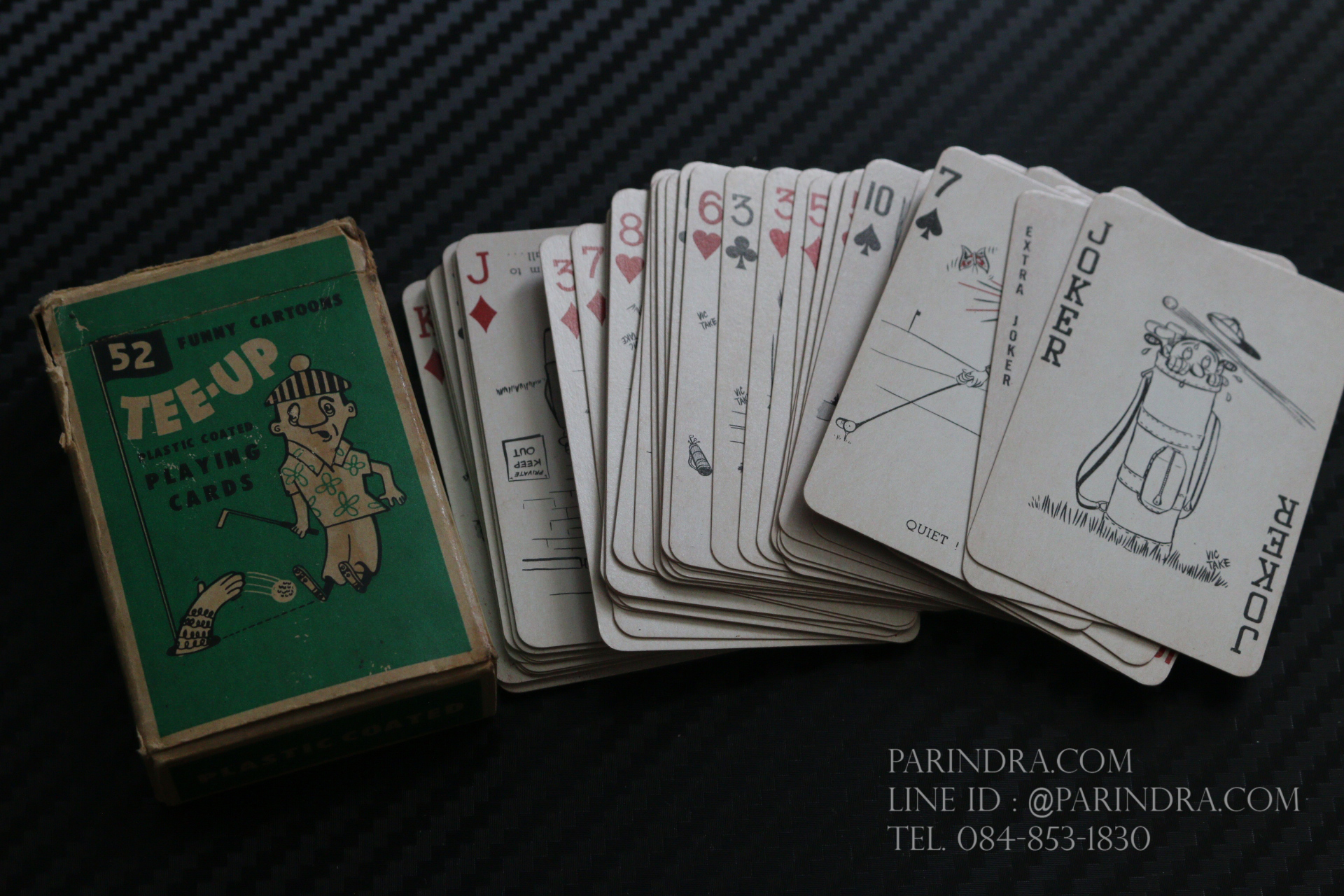 เกมส์ไพ่เก่าต่างประเทศ TEE-UP FUNNY CARTOONS PLASTIC COATED PLAYING CARDS