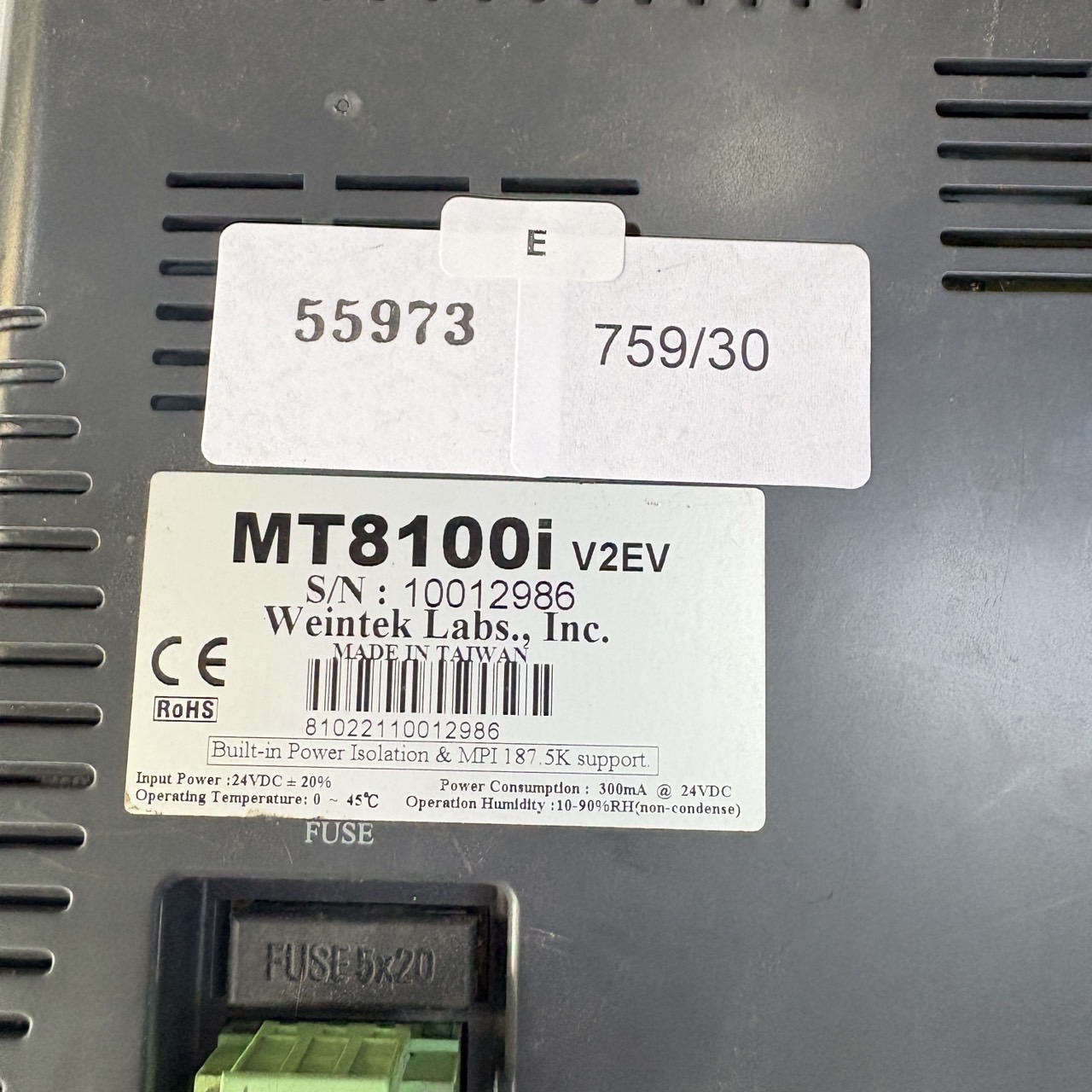 MT8100I V2EV HMI " WEINTEK "