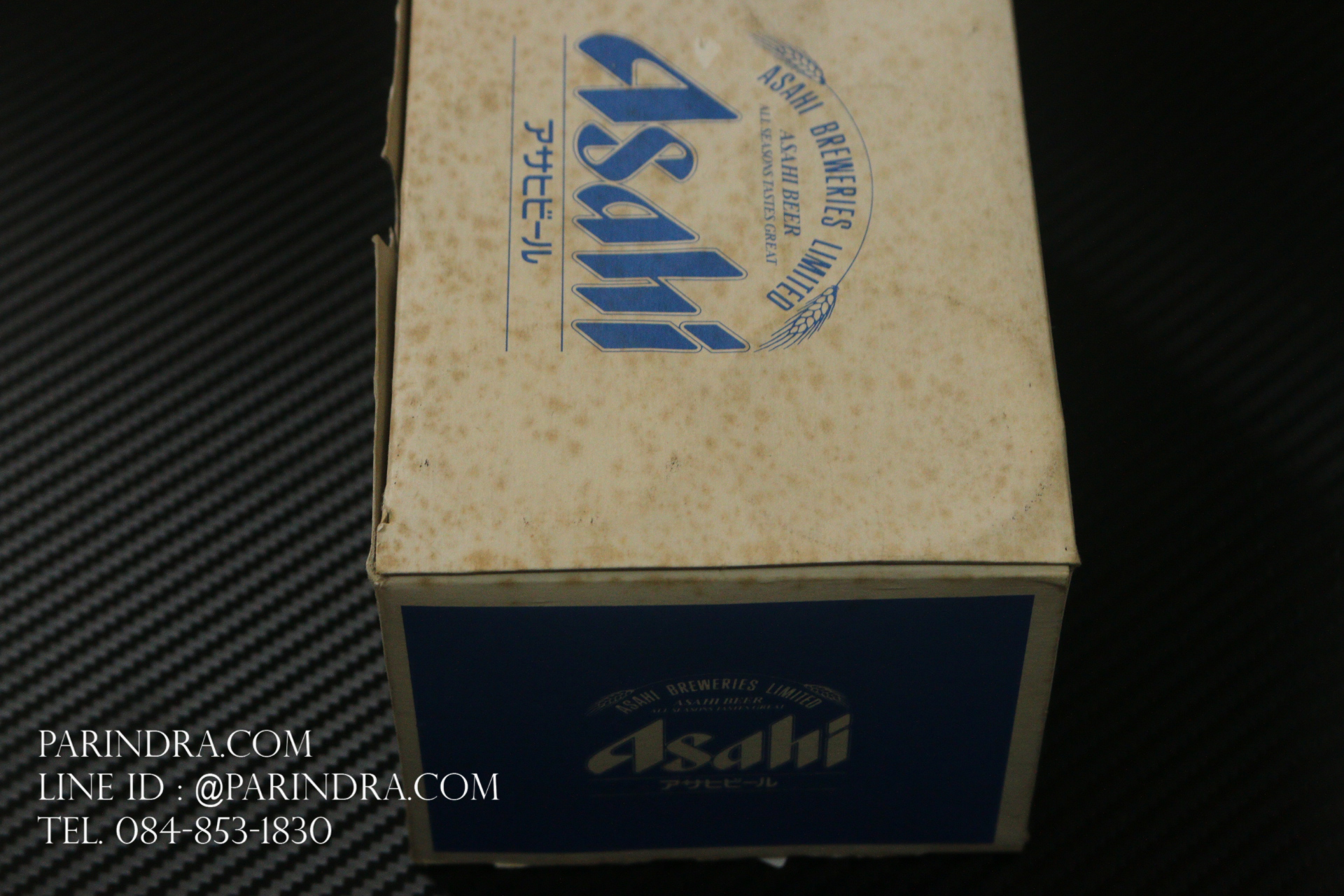 ชุดแก้วเบียร์เก่า ASAHI ครึ่งโหลพร้อมกล่องเดิม JAPAN