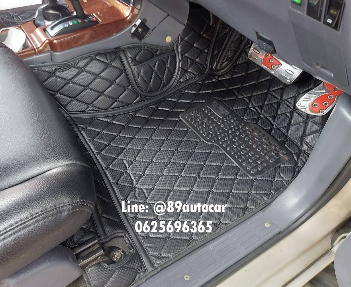 พรมปูพื้นรถยนต์ Toyota Surf ปูพรม6D สีดำด้ายดำ ลายเคฟล่า เต็มคัน