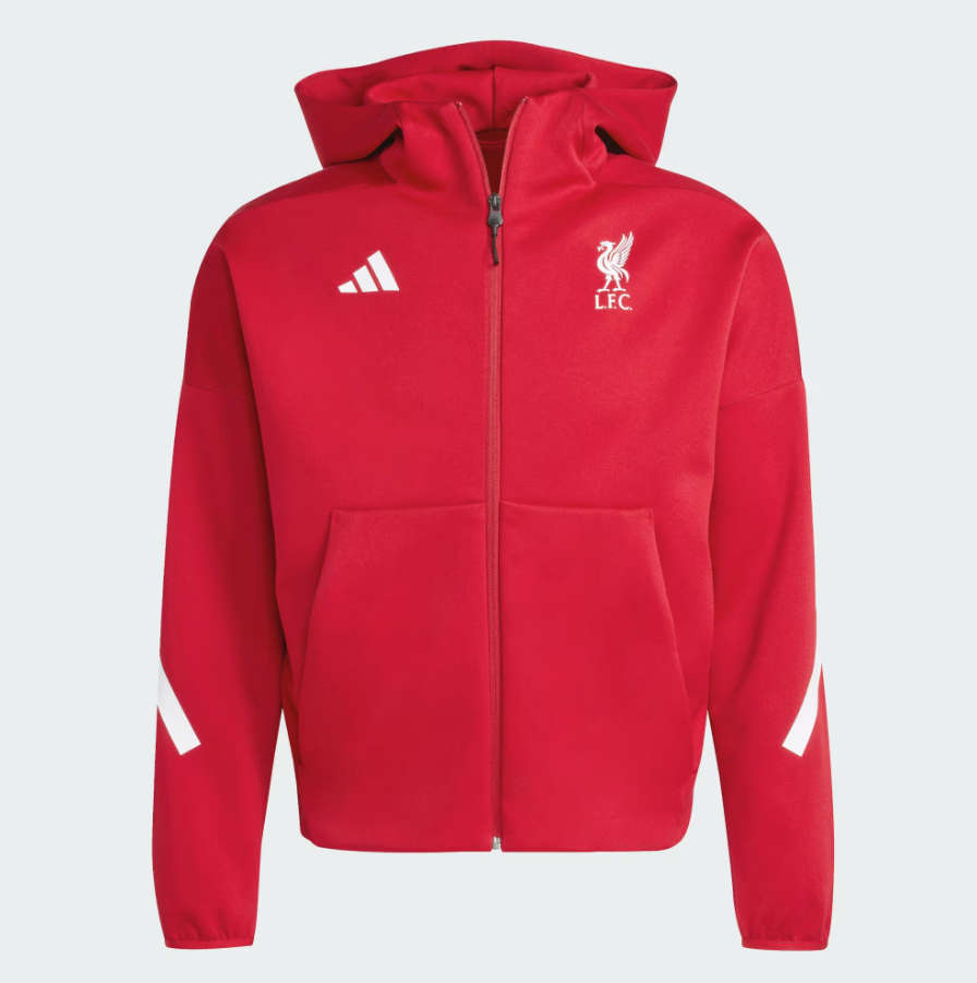 เสื้อแจ็คเก็ตเทรนนิ่งลิเวอร์พูลอาดิดาส 25-26 ADIDAS Z.N.E. Anthem สีแดงของแท้