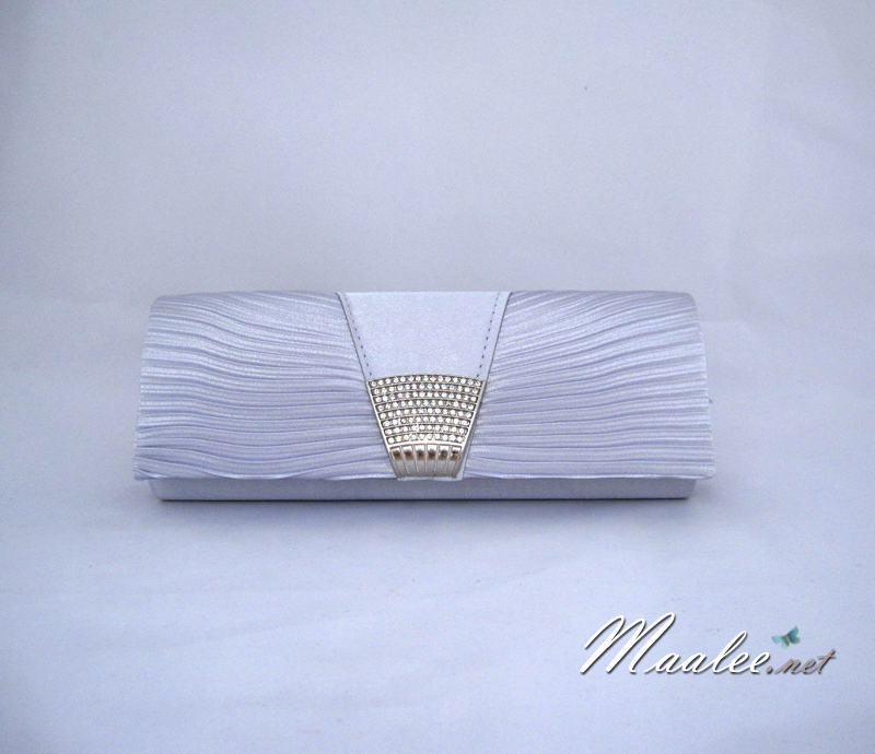 พร้อมส่ง Evening Clutch กระเป๋าออกงาน สีเทาเงิน