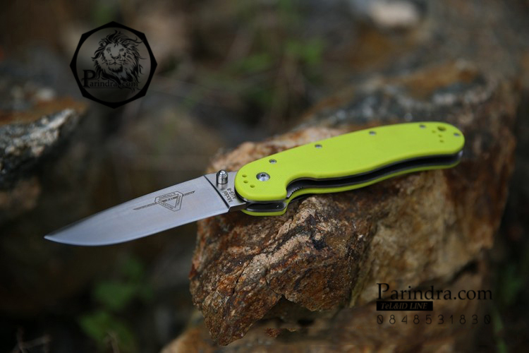 มีดพับ ONTARIO Model-1 ด้าม Fluorescent Green คมกริบ ขนาด 8 นิ้ว (OEM)