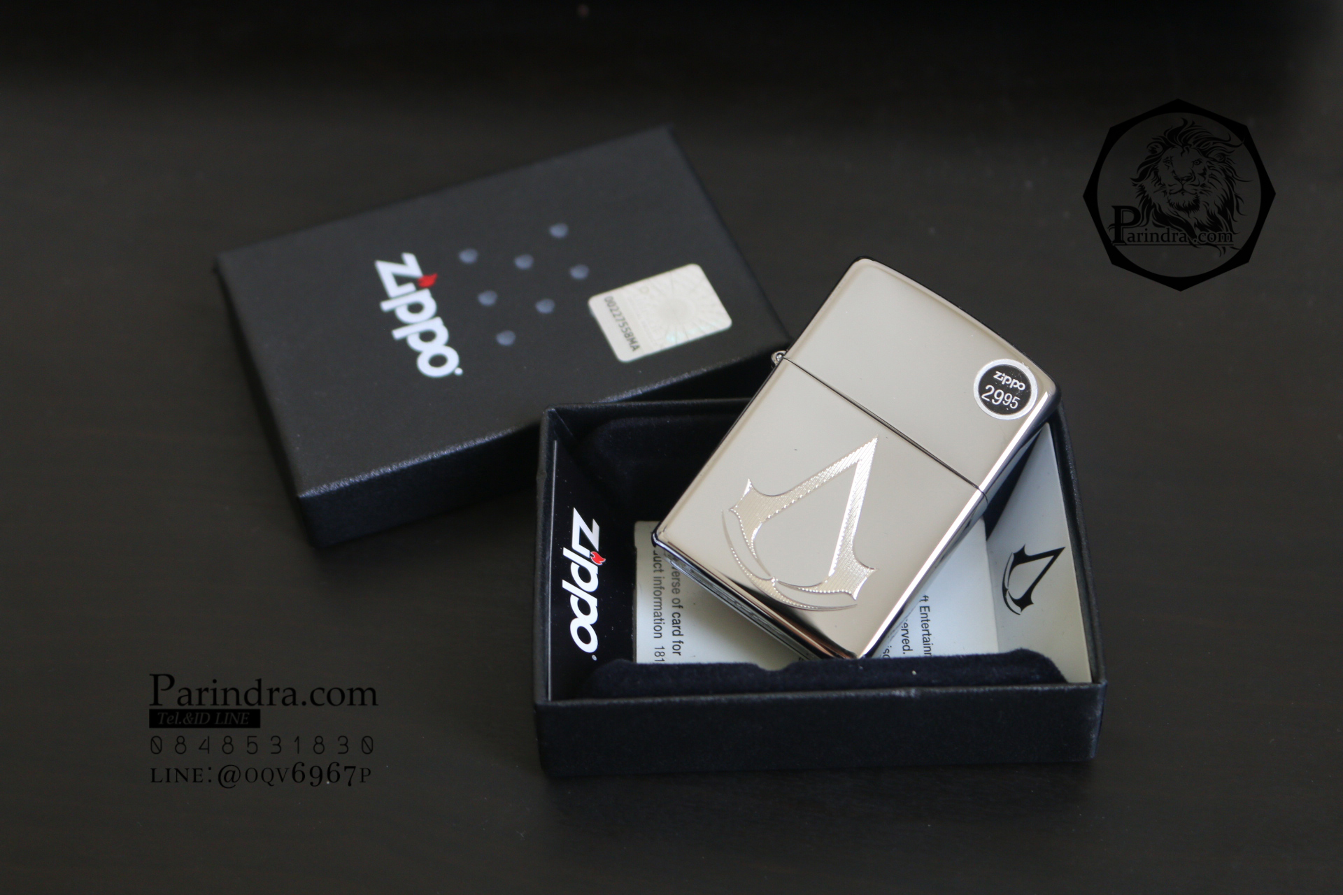 ไฟแช็ค Zippo 29486 Assassins Creed Chronicles High Polished Chrome แท้นำเข้า 100%