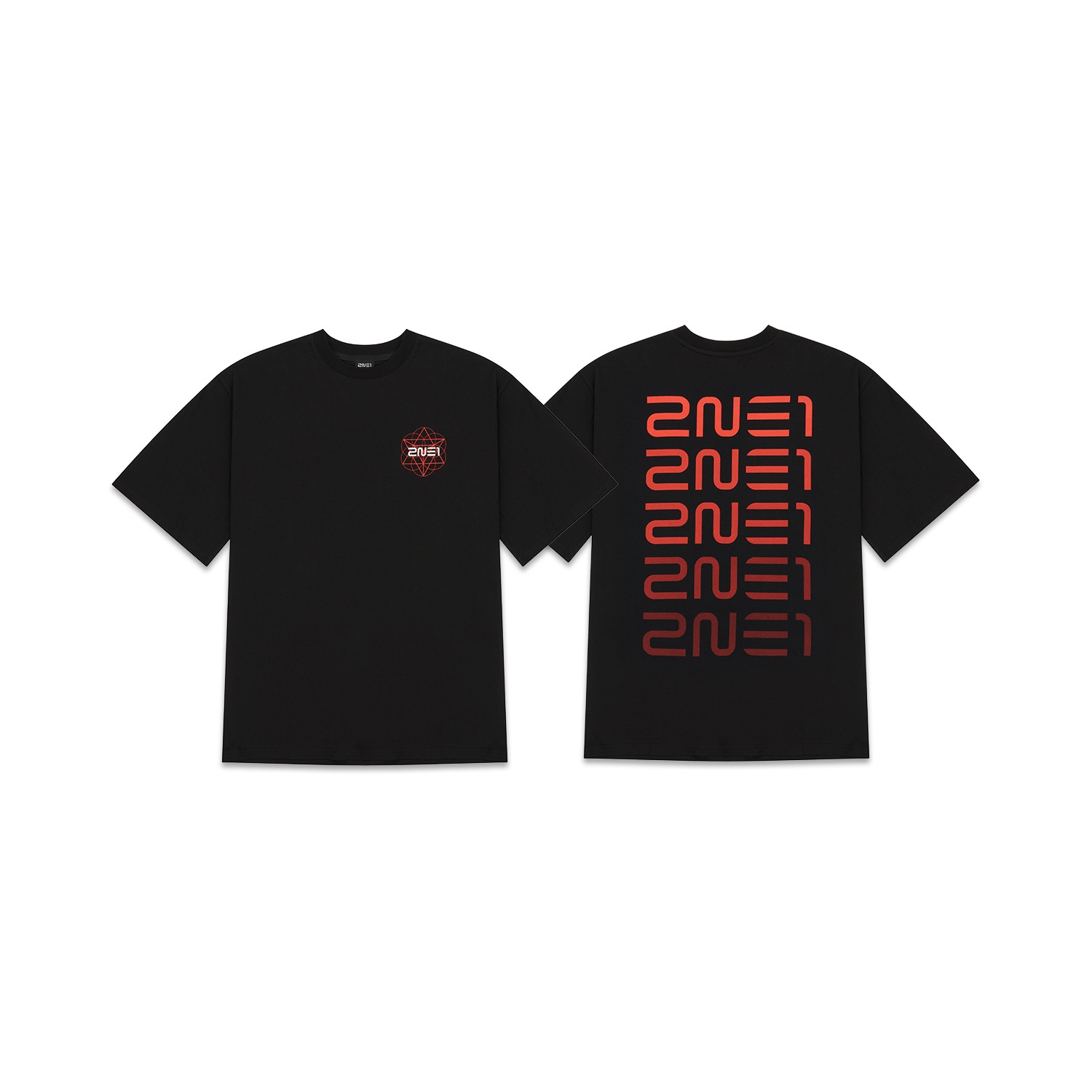 PRE เสื้อยืด [WELCOMEBACK] 2NE1 LOGO T-SHIRT_BLACK (ของแท้ 100%) นำเข้า 14-25 วัน