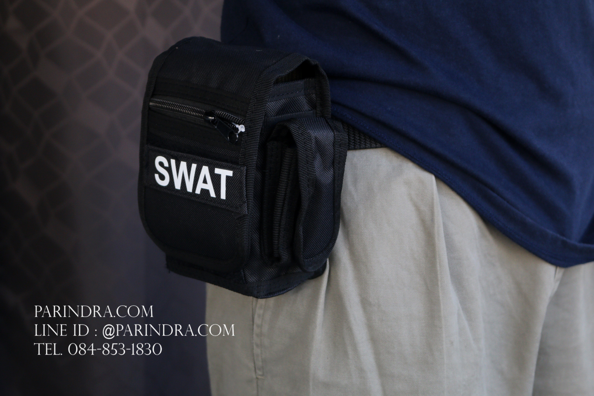 กระเป๋าคาดเอว รุ่น SX-011 ผ้าไนลอนลาย SWAT สีดำ