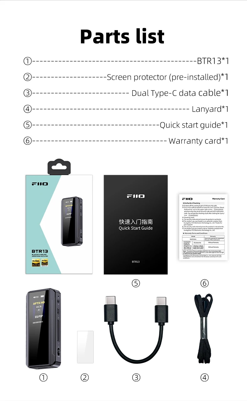 FiiO BTR13 Bluetooth DAC/AMP ชิป CS43131 x2 รองรับ LDAC, Dual Hi-Res ประกันศูนย์ไทย