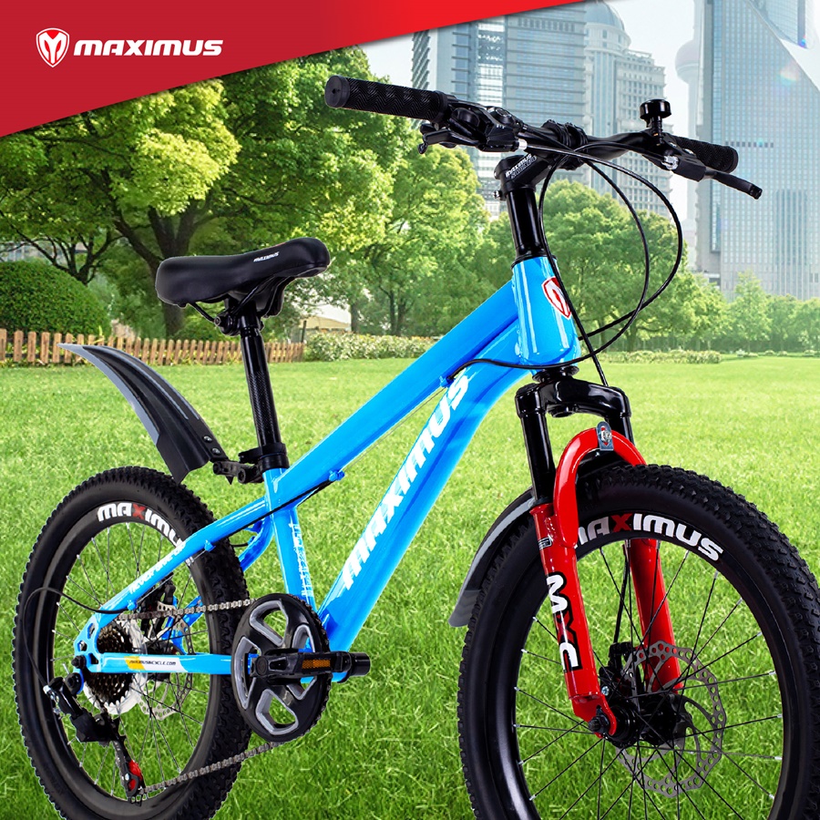 จักรยานเสือภูเขาเด็ก MAXIMUS SONIC ล้อ 20นิ้ว มีเกียร์ 7 สปืด ดิสเบรคหน้าหลัง